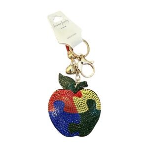 Fashion Jewelry Colorful Puzzle Apple Keychain